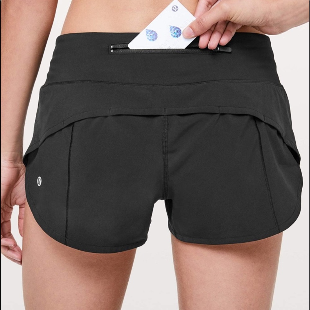 (Lululemon) speed shorts, black, 4
